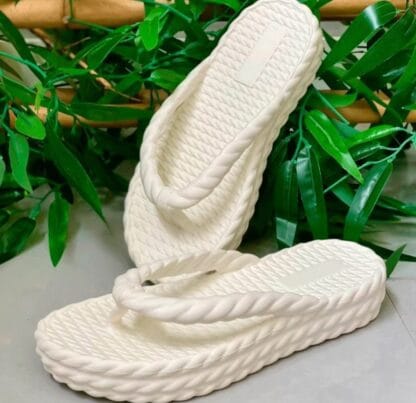 Chinelo Feminino 3 Tranças Plataforma Nuvem Ortopédico Confortável Macio