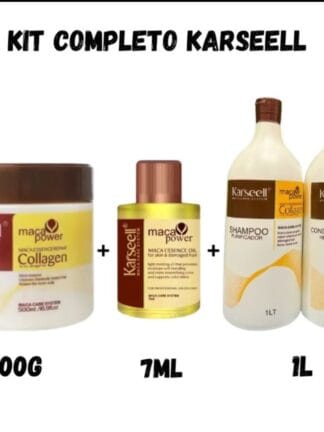Kit Máscara Karseell 500g + 1 Shampoo 1L+1 Condicionador Karseell 1L + Òleo Karseell 7ml