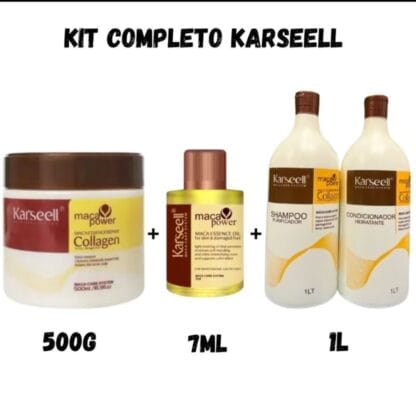 Kit Máscara Karseell 500g + 1 Shampoo 1L+1 Condicionador Karseell 1L + Òleo Karseell 7ml