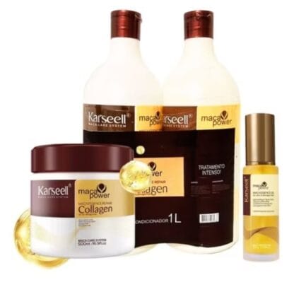 Kit Máscara Karseell 500g + 1 Shampoo 1L +1 Condicionador Karseell 1L + Òleo Karseell 7ml