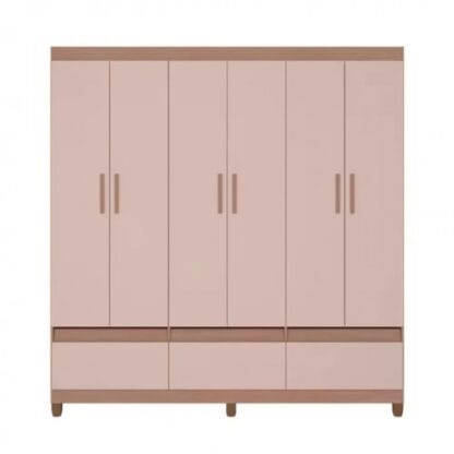 Guarda-Roupa Bartira Ilhéus com Cabideiro 6 Portas e 3 Gavetas - Image 2