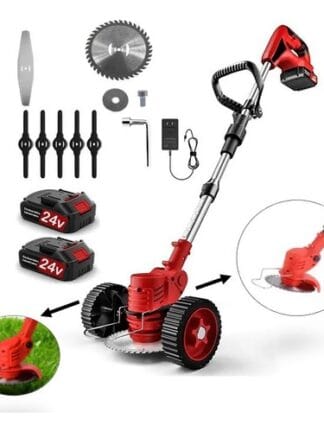 Cortador Aparador De Grama Roçadeira Elétrica 24v 2 Baterias