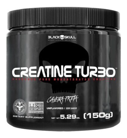 Suplemento em Pó Black Skull 150g Turbo Monohidratada Sabor Limão