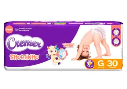 Fralda Cremer Shortinho Jumbo G 30 Unidades