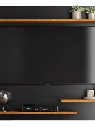 Painel TV 32 Polegadas Smart Plus Modelo MADRID - Quality Móveis (Preto Nature)