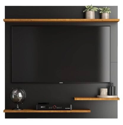 Painel TV 32 Polegadas Smart Plus Modelo MADRID - Quality Móveis (Preto Nature)