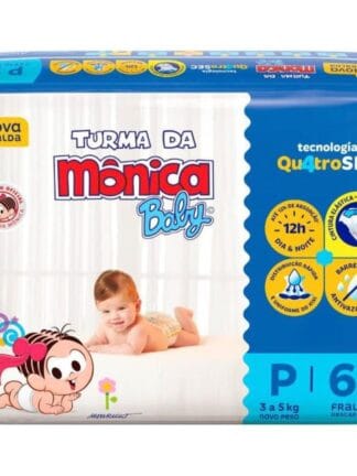 Fralda Turma da Mônica Baby Mega P 62 Unidades