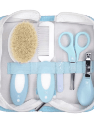 Kit higiene pimpolho completo com escova com cerdas naturais 5 peças + Necesserie