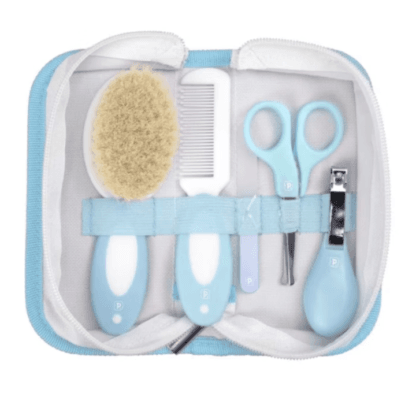 Kit higiene pimpolho completo com escova com cerdas naturais 5 peças + Necesserie