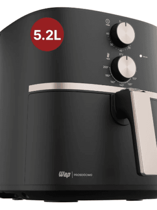 WAP Fritadeira Elétrica Air Fryer GRAND FAMILY 5,2 Litros, Temperatura Ajustável, Revestimento Antiaderente, 1500W 220V