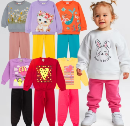 Kit Conjunto Moletom Infantil Menina 1 ao 14 Feminino Outono Inverno Pronta Entrega