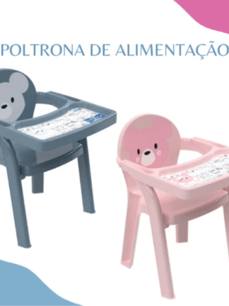 Cadeirinha De Alimentação Com Prato e Copo Infantil Portátil Para Bebê e Assento Com Som