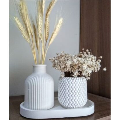 kit decorativo vasos e bandeja