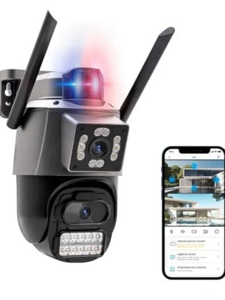 Câmera IP Sem Fio de Segurança Externa HD 3MP, Câmera de Visão Noturna Infravermelha