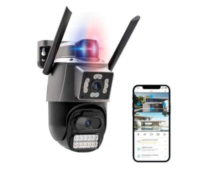 Câmera IP Sem Fio de Segurança Externa HD 3MP, Câmera de Visão Noturna Infravermelha