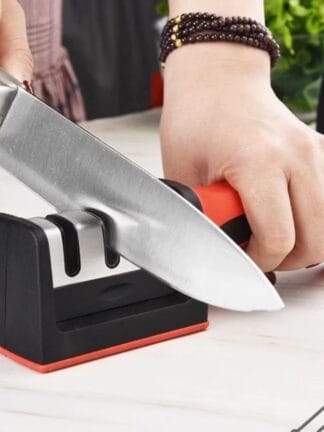 Afiador De Faca 3 Estágios Amolador Profissional Ferramenta Com Afiação Rápida Em Aço Inoxidável