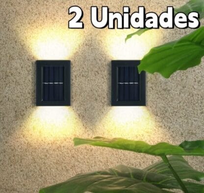 2 KIT Luminária Solar De Parede À Prova D'água Para Jardim Muro e Varanda 4 IED