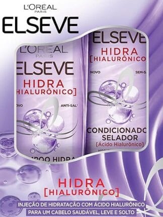 Kit L'Oréal Paris Elseve Shampoo 400ml + Condicionador 400ml Elseve Hidra Hialurônico