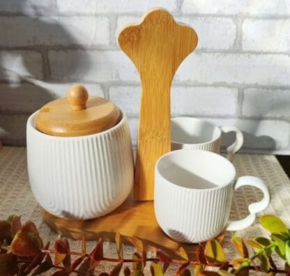 XICARAS PARA CAFE COM ACUCAREIRO E SUPORTE OASIS 4 PECAS