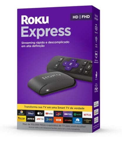 Roku Express Dispositivo de streaming para TV HD/Full HD compatível com Alexa, Siri e Google.Inclui Cabo HDMI Premium