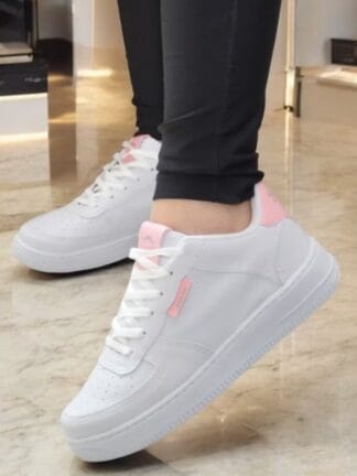 Tenis Masculino Casual Unissex Branco 34 Ao 43 Macio Confortável Branco Preto Cinza