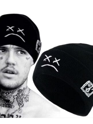 Bordado Cap Gorro Rosto Sad Boy Malha Chapéu Para O Inverno Dos Homens E Mulheres Hip Hop Gorros
