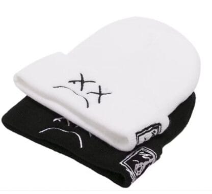 Bordado Cap Gorro Rosto Sad Boy Malha Chapéu Para O Inverno Dos Homens E Mulheres Hip Hop Gorros - Image 2