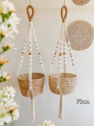 Suporte de Macrame Artesanato Feito a Mão 70cm 90cm 110cm 130cm