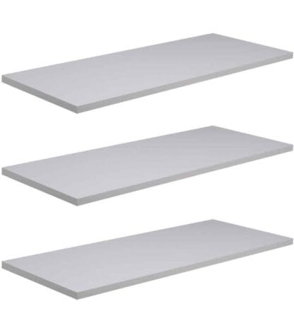 PRAT.K Kit 3 Prateleiras Brancas 1,5x10x40 cm – Com Bucha (Decorare), Compactas e Versáteis