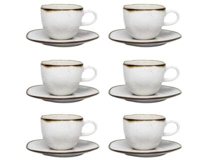 Conjunto De 6 Xícaras Grandes 220 Ml Com Pires Ryo Maresia - Oxford