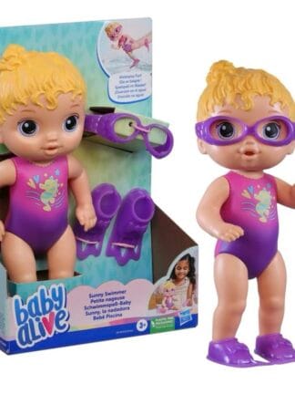 Baby Alive Boneca Sunny Swimmer - Cabelos Loiros Boneca de 25 cm em plástico com acessórios - Brinquedo para meninas e meninos a partir de 3 anos