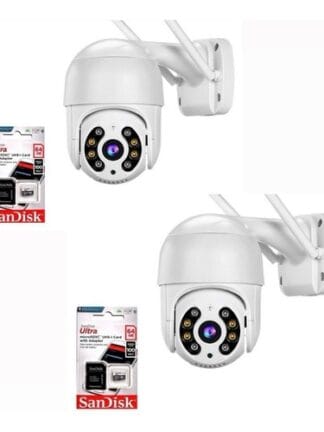 Kit 2 Cameras Ip Icsee Wifi A8 + 2 Cartões Memória Sd 64gb