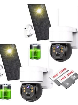 Combo 2 Câmera De Segurança Energia Solar Q6 + 2 Sd 32gb