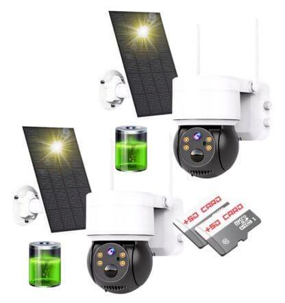 Combo 2 Câmera De Segurança Energia Solar Q6 + 2 Sd 32gb