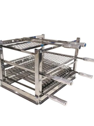 Kit Suporte de Churrasqueira Para Grelhas e Espetos Em Inox 60x45cm - Acompanha Grelhas e Espetos