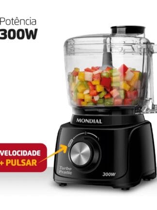 Mini Processador Turbo Pratic, Mondial, Preto, 300W, 110V - MP-16-B
