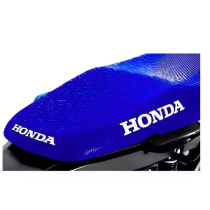 ￼Capa Banco Pop 110i Honda Modelo Original Colmeia 2018 2019 Azul