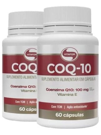 Coenzima Q10 100 Mg Vitafor Coq10 + Vitamina E 120 Caps Kit 2 Potes Sabor Sem sabor