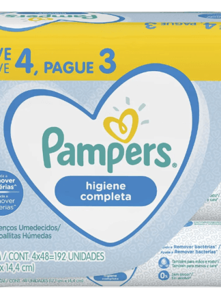 Lenços Umedecidos Pampers Higiene Completa - 192 lenços