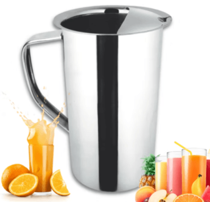 Jarra Para Água Suco Leite Inox 1,8 L com Filtro de Gelo