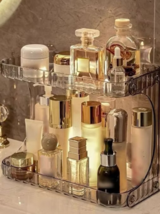 Prateleira Organizador Diamante Acrílico Porta Maquiagem Suporte Multiuso De Mesa