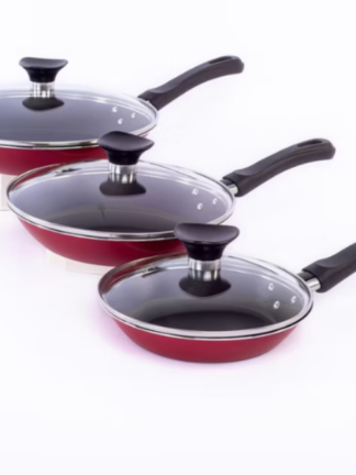 Jogo de Frigideiras Tramontina 3pçs Caribe Revestimento Antiaderente Starflon Max