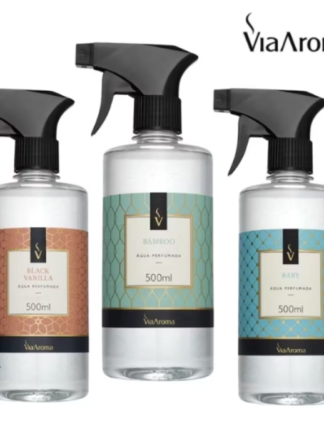 ÁGUA PERFUMADA 500ML VIA AROMA SPRAY PARA TECIDO CHEIRINHO PARA CASA PERFUMADA