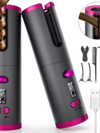 Modelador de cabelo automático sem fio com bateria recarregável de cerâmica embutida Alex