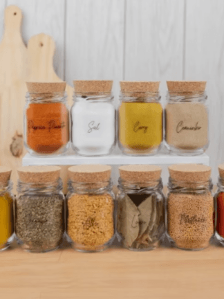 Kit 10 Potes de Tempero 200ml + Cartela de Temperos com 28 Adesivos Opcional