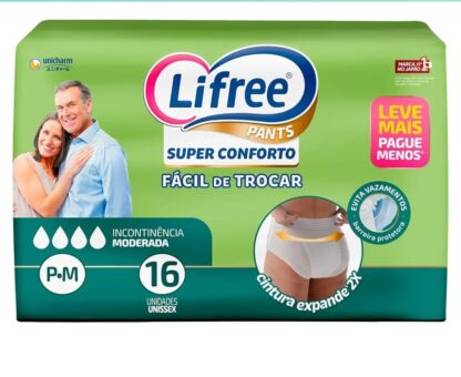 Lifree Fralda Geriátrica Tipo Calça Super Conforto P/M