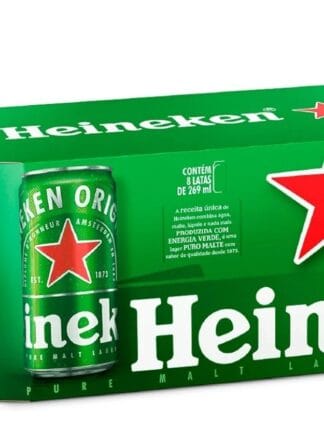 Heineken Cerveja Pilsen, Lata 269ml, Pack 8 Unidades