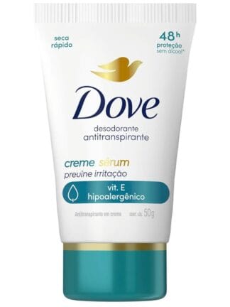 Dove Desodorante Antitranspirante em Creme Sérum Previne Irritação 50 G