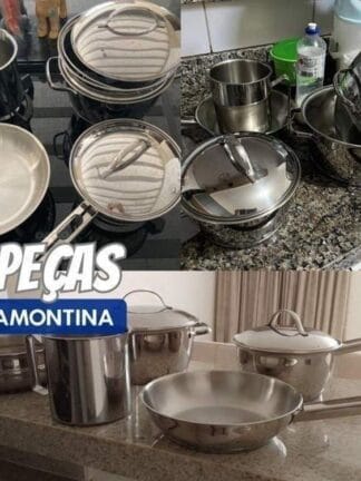 Jogo de Panelas Tramontina Allegra em Aço Inox com Fundo Triplo 5 Peças