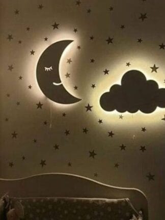 Kit Luminárias Lua e Nuvem com Led Decoração Celestial
Luminosa para Quarto Infantil